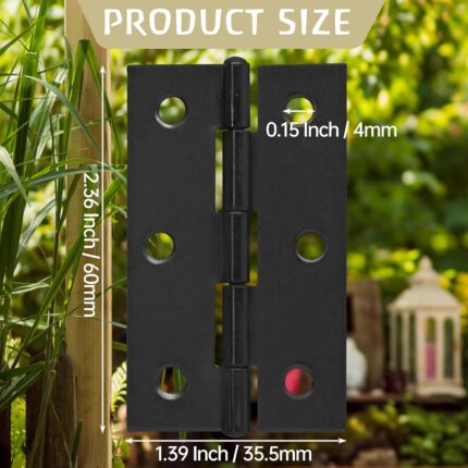 Ball Bearing Butt Hinges 2.5 Inch — 12 Pack, Black