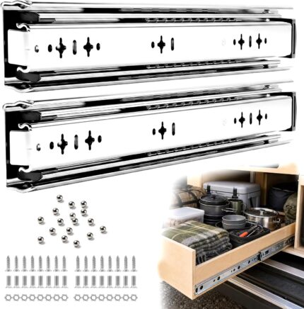Ball Bearing Drawer Slides 36 Inch — 1 Pair, 250 lb, Galvanised Steel