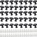 Cabinet Knobs and Drawer Pulls — 40 Pieces, Matte Black Zinc Alloy