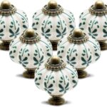 Ceramic Pumpkin Knobs with Leaf Pattern — 12 Pack, Ivory