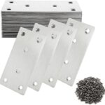 Flat Mending Plates 4 x 2 Inch — 30 Pack, Stainless Steel