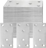 Flat Mending Plates — 40 Pack, Stainless Steel Joining Brackets