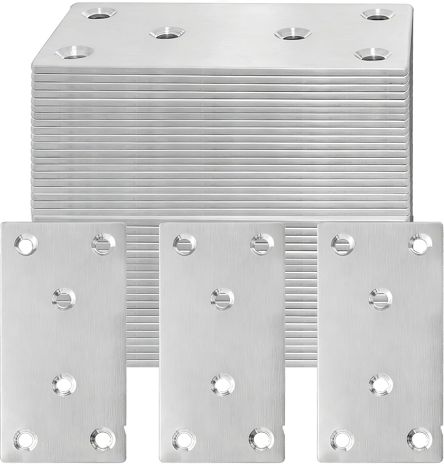 Flat Mending Plates — 40 Pack, Stainless Steel Joining Brackets Flat Mending Plates — 40 Pack, Stainless Steel Joining Brackets