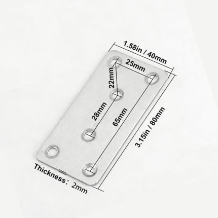 Flat Mending Plates — 40 Pack, Stainless Steel Joining Brackets