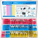 Heat Shrink Wire Connector Kit — 320 Pieces, Insulated Butt and Spade Terminals