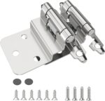 Inset Cabinet Hinges 3/8 Inch — 50 Pack, Self Closing with Door Bumpers
