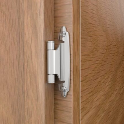 Inset Cabinet Hinges 3/8 Inch — 50 Pack, Self Closing with Door Bumpers