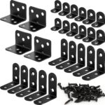 L Bracket Corner Brace Kit — 26 Pieces in 3 Sizes, Black Stainless Steel