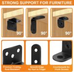 L Bracket Corner Brace Kit — 26 Pieces in 3 Sizes, Black Stainless Steel