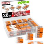 Lever Wire Connectors — 28 Piece Compact Splicing Assortment with Case