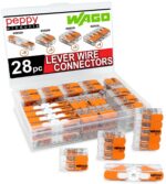 Lever Wire Connectors — 28 Piece Compact Splicing Assortment with Case