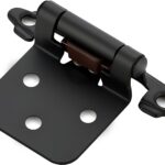 Matte Black Semi-Concealed Cabinet Hinges 1/2 Inch Overlay — 4 Pack
