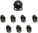 Miniature Ring Pull Knobs 25 mm — 8 Pack, Antique Brass