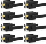 Privacy Door Handles Interior — 8 Pack, Matte Black Keyless