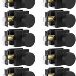 Privacy Door Knobs Interior — 10 Pack, Matte Black Zinc Alloy