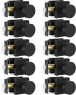 Privacy Door Knobs Interior — 10 Pack, Matte Black Zinc Alloy