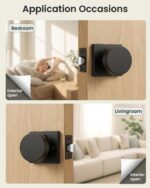 Privacy Door Knobs Interior — 10 Pack, Matte Black Zinc Alloy