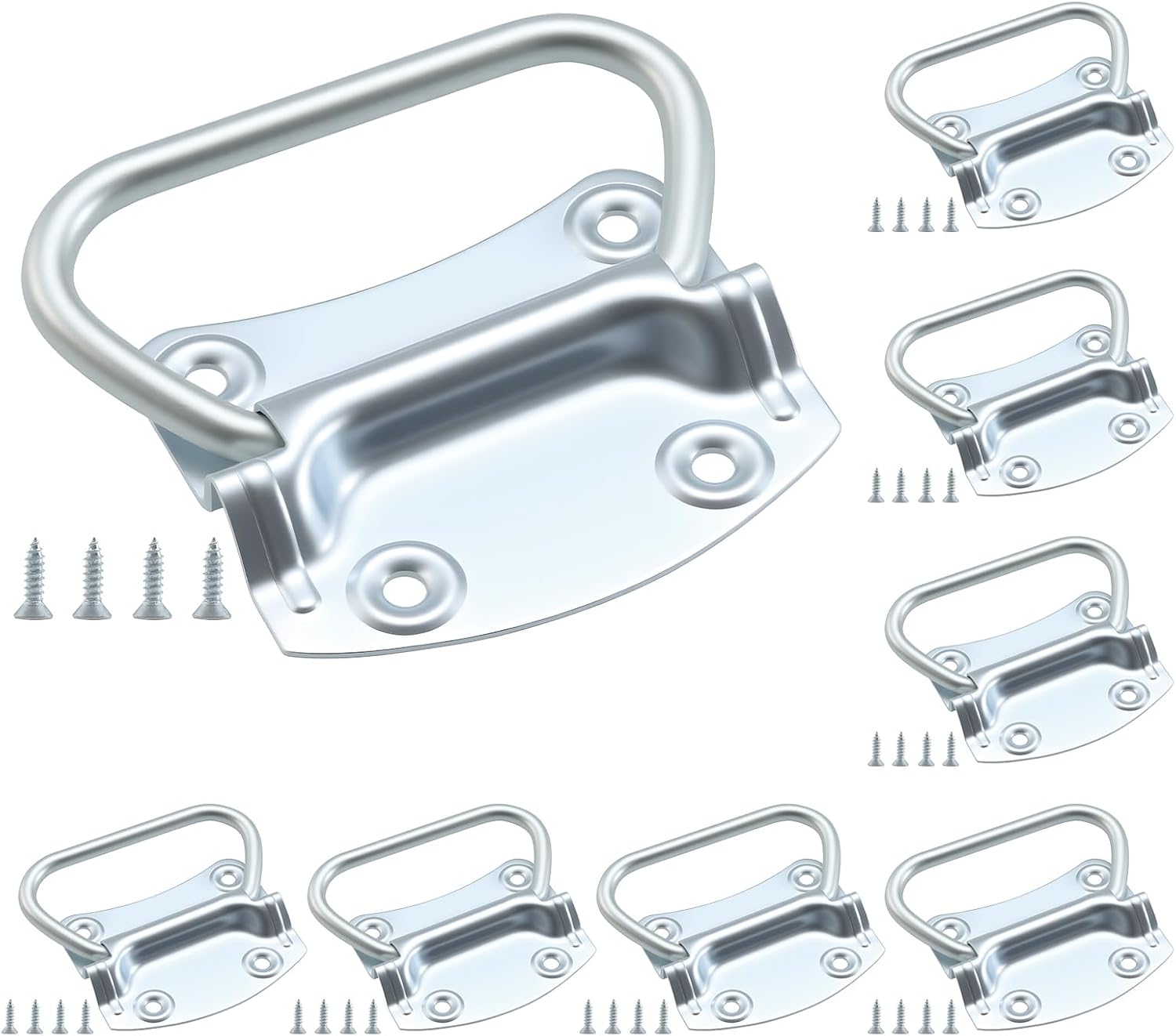 Pull Ring Handles 3.5 Inch — 8 Pack, Zinc Plated Steel Pull Ring Handles 3.5 Inch — 8 Pack, Zinc Plated Steel