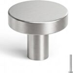 Round Cabinet Knobs — 10 Pack, Brushed Nickel Aluminium Alloy