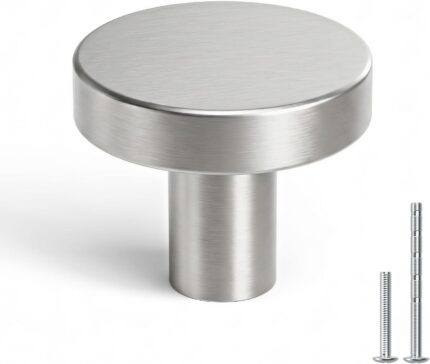 Round Cabinet Knobs — 10 Pack, Brushed Nickel Aluminium Alloy
