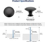 Round Cabinet Knobs 30 mm — 18 Pack, Matte Black Stainless Steel