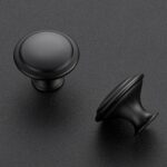 Round Cabinet Knobs 30 mm — 18 Pack, Matte Black Stainless Steel
