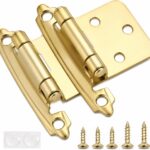 Self Closing Cabinet Hinges 1/2 Inch Overlay — 50 Pack, Brushed Gold