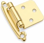 Self Closing Cabinet Hinges 1/2 Inch Overlay — 50 Pack, Brushed Gold