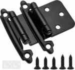 Self Closing Cabinet Hinges 1/2 Inch Overlay — 50 Pack, Matte Black