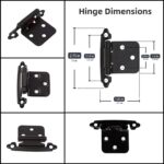 Self Closing Cabinet Hinges 1/2 Inch Overlay — 50 Pack, Matte Black