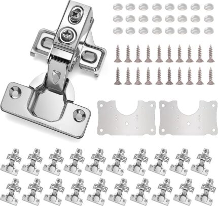 Self Closing Concealed Cabinet Hinges 1/2 Inch Overlay — 24 Pack, Face Frame