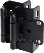Self Closing Semi-Concealed Cabinet Hinges 1/2 Inch Overlay — 50 Pack, Black