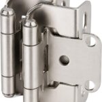 Self Closing Semi-Wrap Cabinet Hinges 1/2 Inch Overlay — 50 Pack, Brushed Nickel