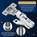 Soft Close Concealed Cabinet Hinges 1/2 Inch Overlay — 12 Pack, 105 Degree