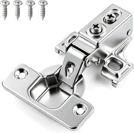 Soft Close Concealed Hinges 1/2 Inch Overlay — 4 Pack, 105 Degree