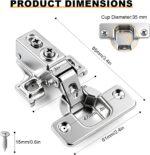 Soft Close Concealed Hinges 1/2 Inch Overlay — 4 Pack, 105 Degree