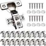 Soft Close Cupboard Door Hinges 1/2 Inch Overlay — 20 Pack, Stainless