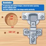 Soft Close Cupboard Door Hinges 1/2 Inch Overlay — 20 Pack, Stainless