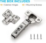 Soft Close Full Overlay Cabinet Hinges — 10 Pack, European Concealed