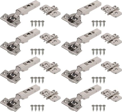Soft Close Hinge Kit Full Overlay 110 Degree — 4 Kits for Frameless Cabinets