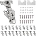 Soft Close Kitchen Cabinet Hinges 1/2 Inch Overlay — 20 Pack, Face Frame