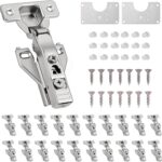 Soft Close Kitchen Cabinet Hinges 1/2 Inch Overlay — 20 Pack, Face Frame
