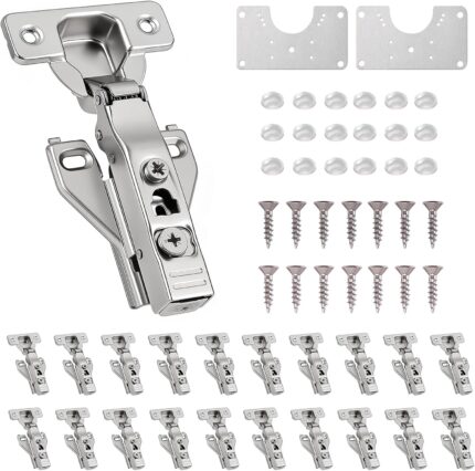 Soft Close Kitchen Cabinet Hinges 1/2 Inch Overlay — 20 Pack, Face Frame