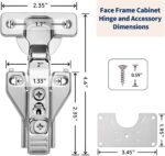 Soft Close Kitchen Cabinet Hinges 1/2 Inch Overlay — 20 Pack, Face Frame