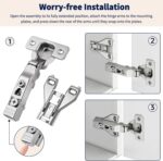 Soft Close Kitchen Cabinet Hinges 1/2 Inch Overlay — 20 Pack, Face Frame