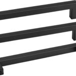 Square Bar Cabinet Handles 8 Inch — 10 Pack, Black Stainless Steel