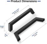 Square Cabinet Pull Handles 5 Inch — 10 Pack, Matte Black
