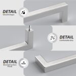 Square Drawer Pull Handles 5 Inch — 30 Pack, Brushed Nickel Stainless