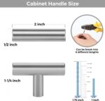 T-Bar Drawer Pulls 2 Inch — 30 Pack, Brushed Nickel Stainless Steel